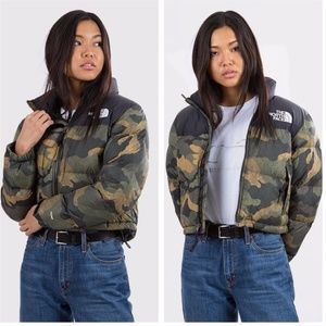The North Face Nuptse Camo Crop Jacket 